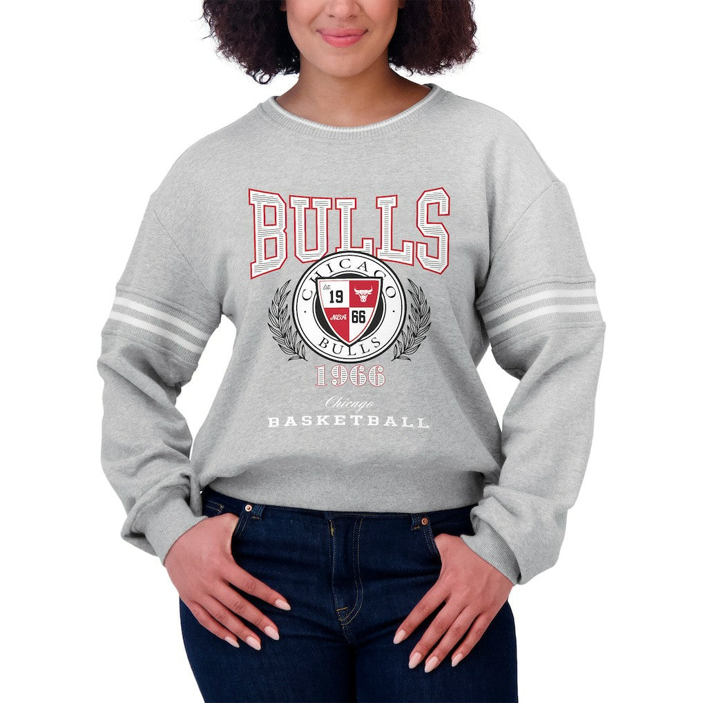 Chicago Bulls WEAR by Erin Andrews Women's French Terry Pullover Sweatshirt On Sale