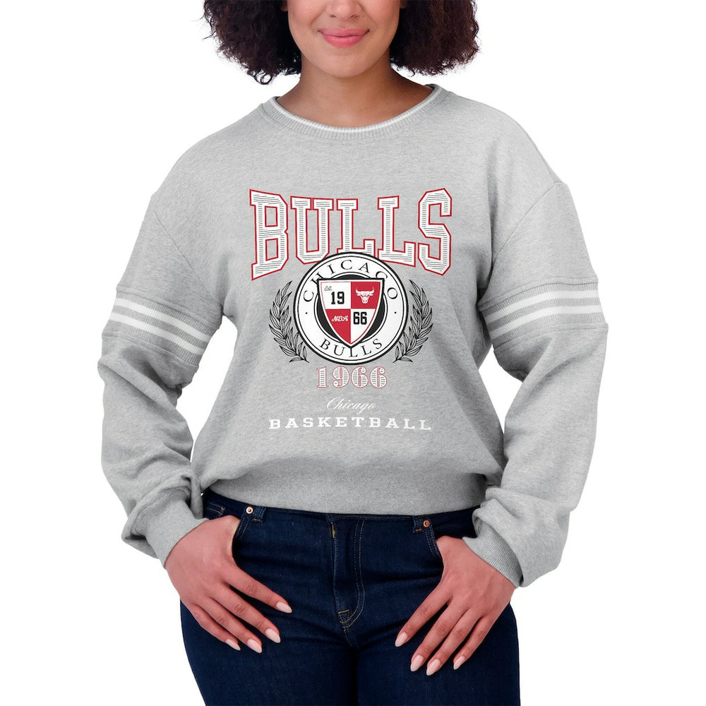 Chicago Bulls WEAR by Erin Andrews Women's French Terry Pullover Sweatshirt On Sale