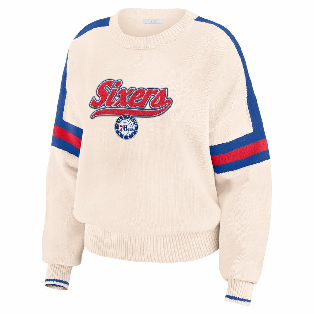 Philadelphia 76ers WEAR by Erin Andrews Women's Stripe Pullover Sweater Online