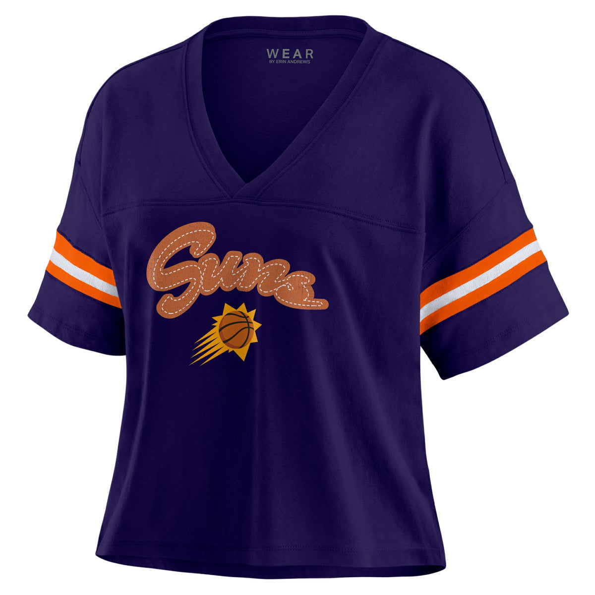 Phoenix Suns WEAR by Erin Andrews Women's Plus Size Color Block Boxy V-Neck T-Shirt Online