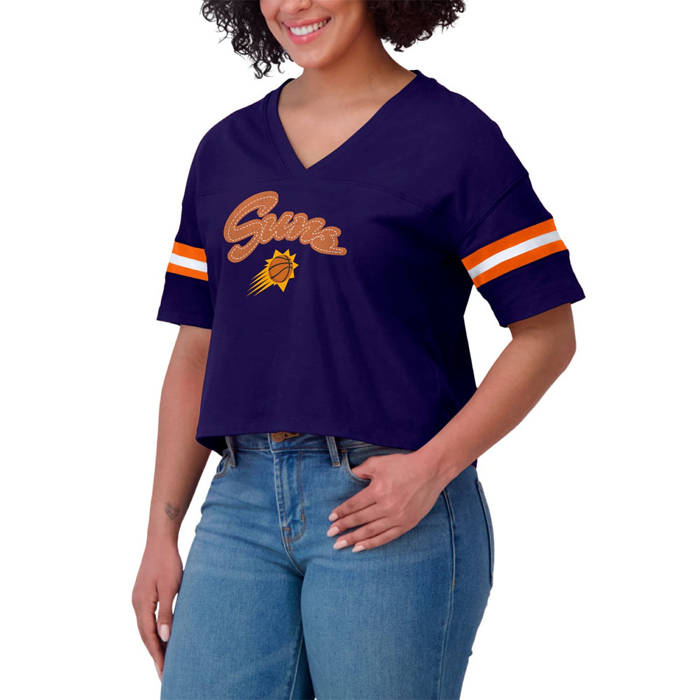 Phoenix Suns WEAR by Erin Andrews Women's Plus Size Color Block Boxy V-Neck T-Shirt Online