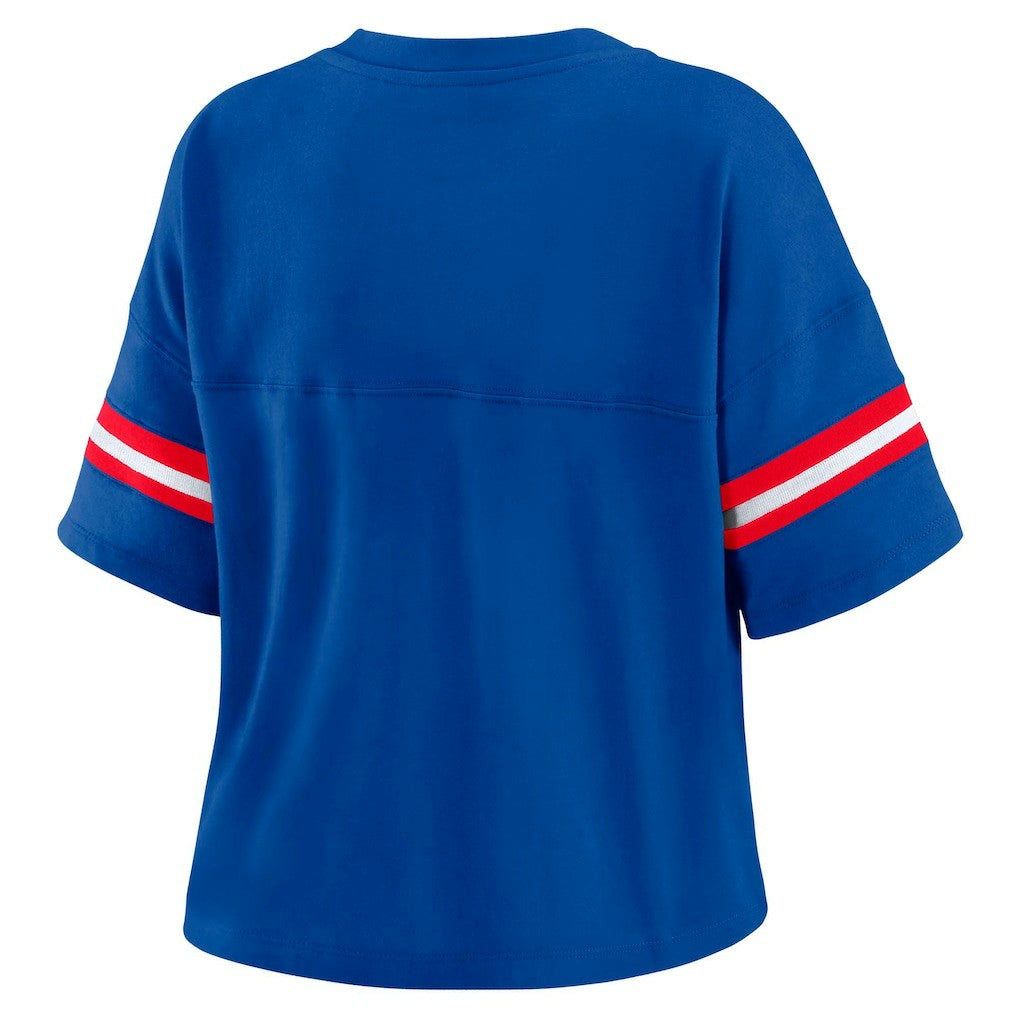 Philadelphia 76ers WEAR by Erin Andrews Women's Plus Size Color Block Boxy V-Neck T-Shirt For Sale