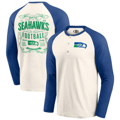 Seattle Seahawks Fanatics Darius Rucker Collection Raglan Henley Long Sleeve T-Shirt