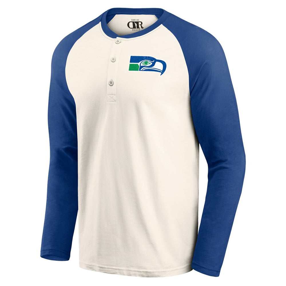 Seattle Seahawks Fanatics Darius Rucker Collection Raglan Henley Long Sleeve T-Shirt