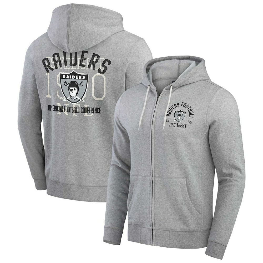 Las Vegas Raiders Fanatics Darius Rucker Collection Vintage Stripe Full-Zip Hoodie