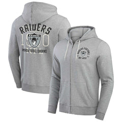 Las Vegas Raiders Fanatics Darius Rucker Collection Vintage Stripe Full-Zip Hoodie