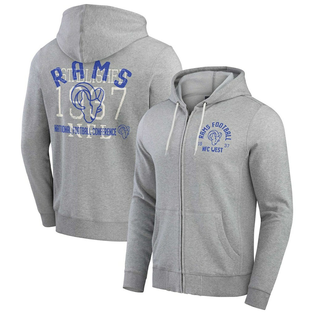 Los Angeles Rams Fanatics Darius Rucker Collection Vintage Stripe Full-Zip Hoodie