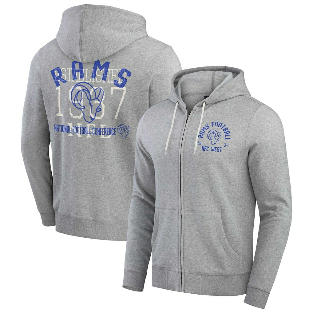 Los Angeles Rams Fanatics Darius Rucker Collection Vintage Stripe Full-Zip Hoodie