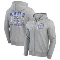 Los Angeles Rams Fanatics Darius Rucker Collection Vintage Stripe Full-Zip Hoodie