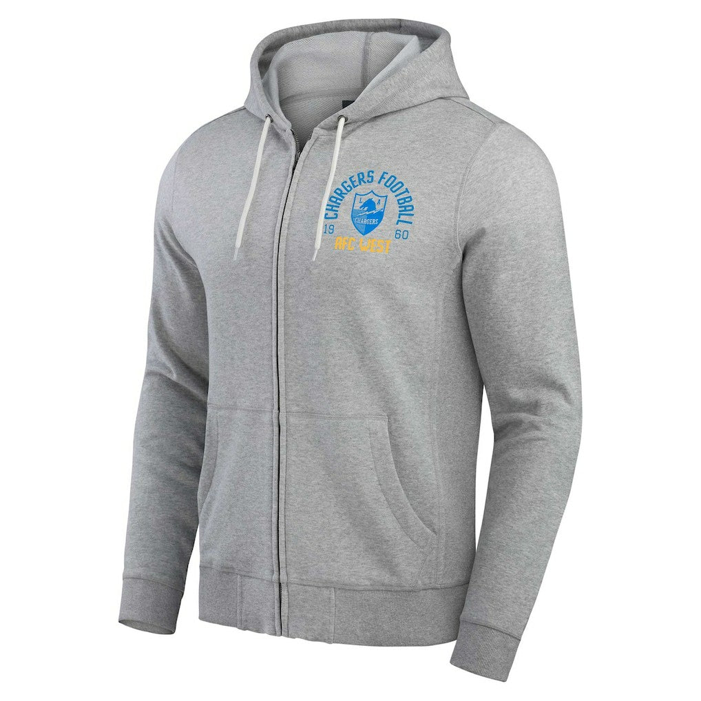 Los Angeles Chargers Fanatics Darius Rucker Collection Vintage Stripe Full-Zip Hoodie