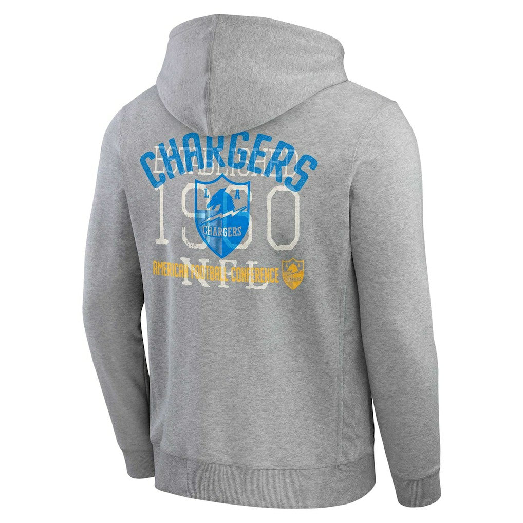 Los Angeles Chargers Fanatics Darius Rucker Collection Vintage Stripe Full-Zip Hoodie