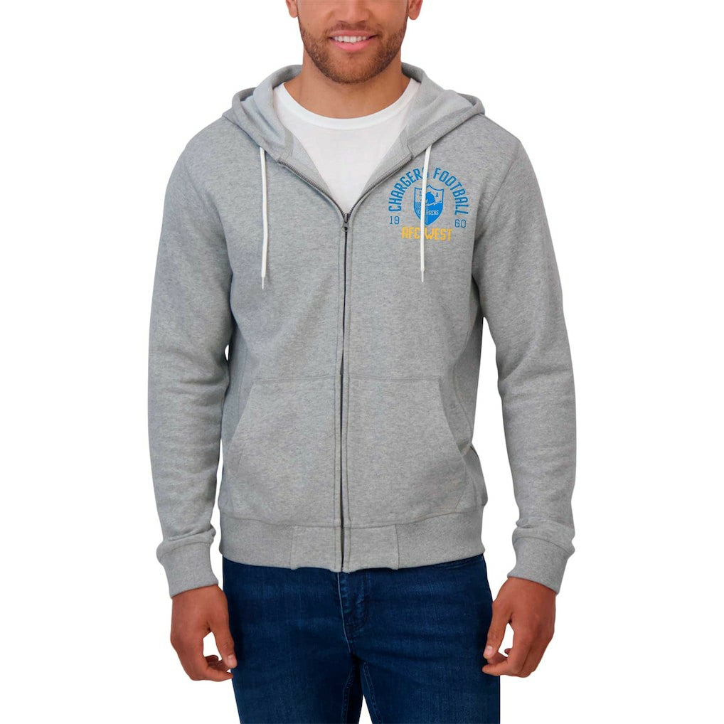 Los Angeles Chargers Fanatics Darius Rucker Collection Vintage Stripe Full-Zip Hoodie