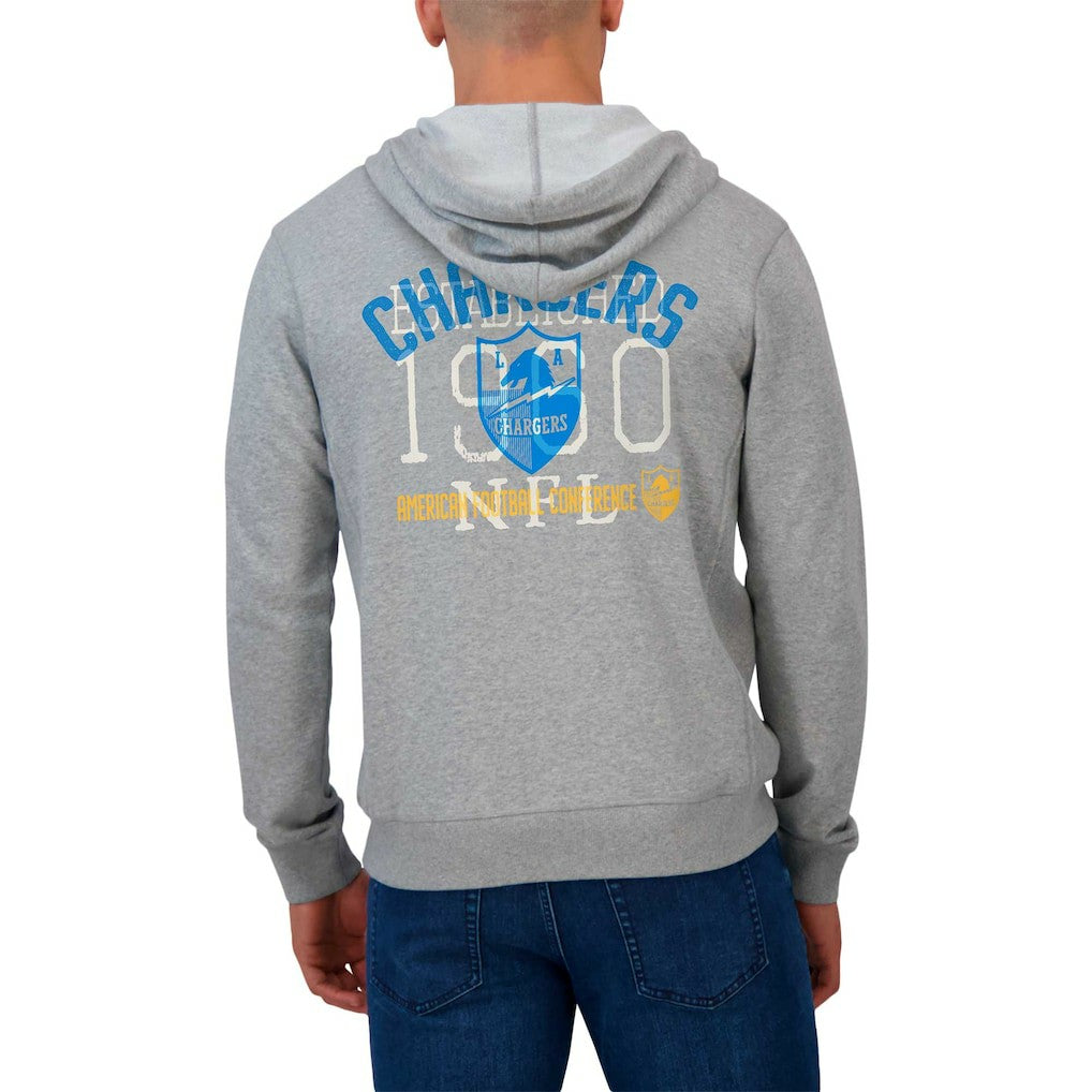 Los Angeles Chargers Fanatics Darius Rucker Collection Vintage Stripe Full-Zip Hoodie