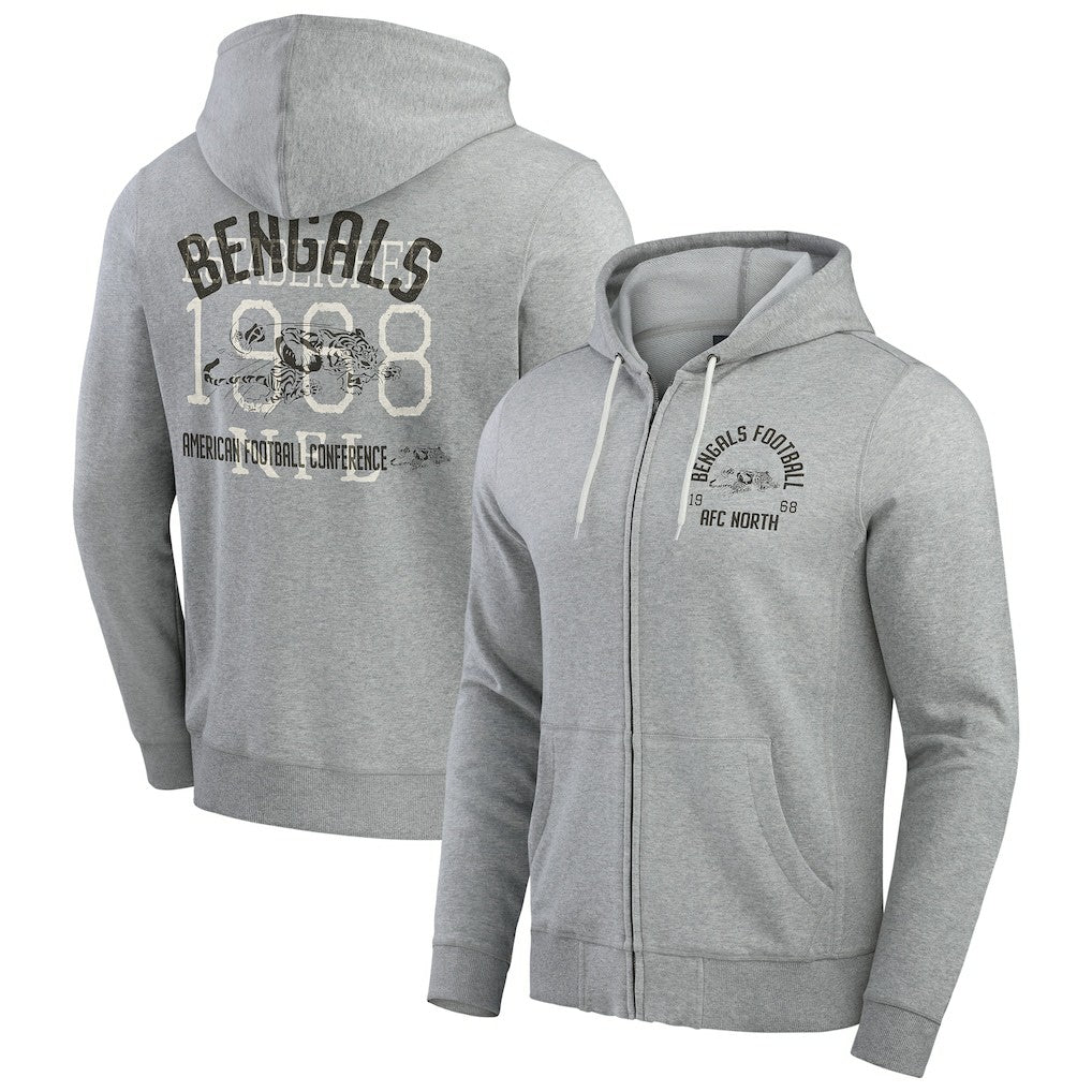 Cincinnati Bengals Fanatics Darius Rucker Collection Vintage Stripe Full-Zip Hoodie