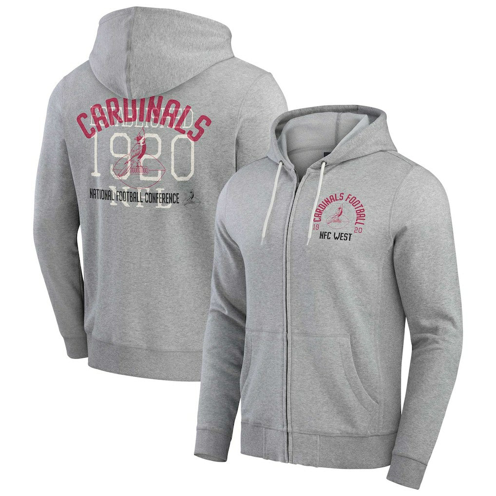 Arizona Cardinals Fanatics Darius Rucker Collection Vintage Stripe Full-Zip Hoodie