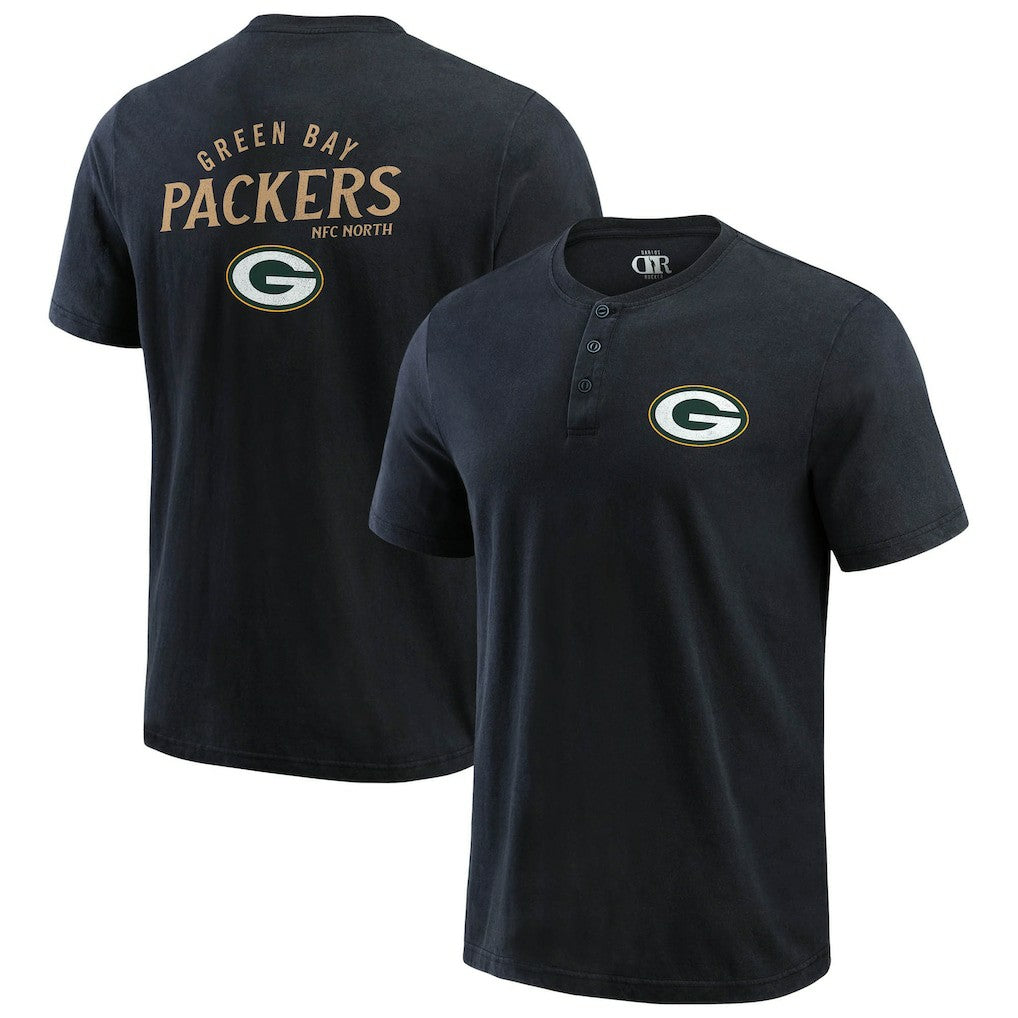 Green Bay Packers Fanatics Darius Rucker Collection Washed Henley T-Shirt