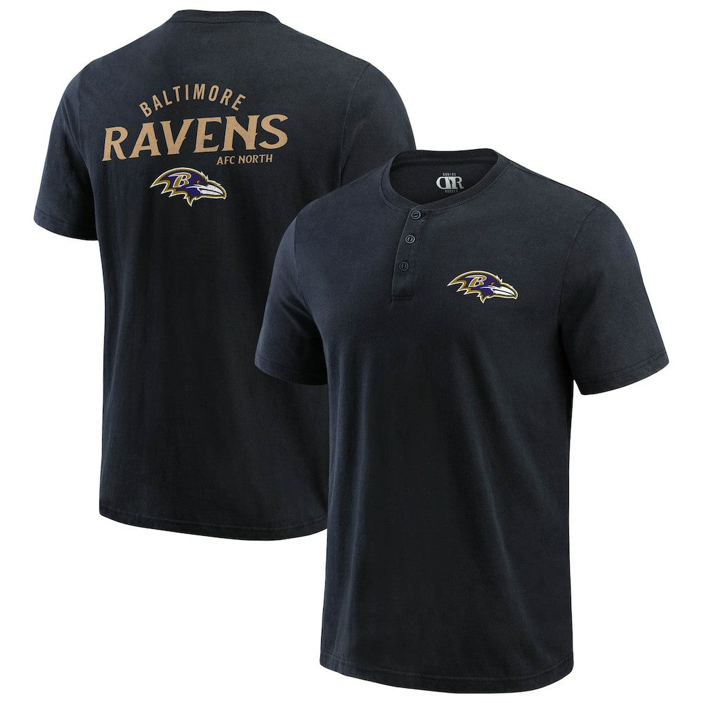 Baltimore Ravens Fanatics Darius Rucker Collection Washed Henley T-Shirt
