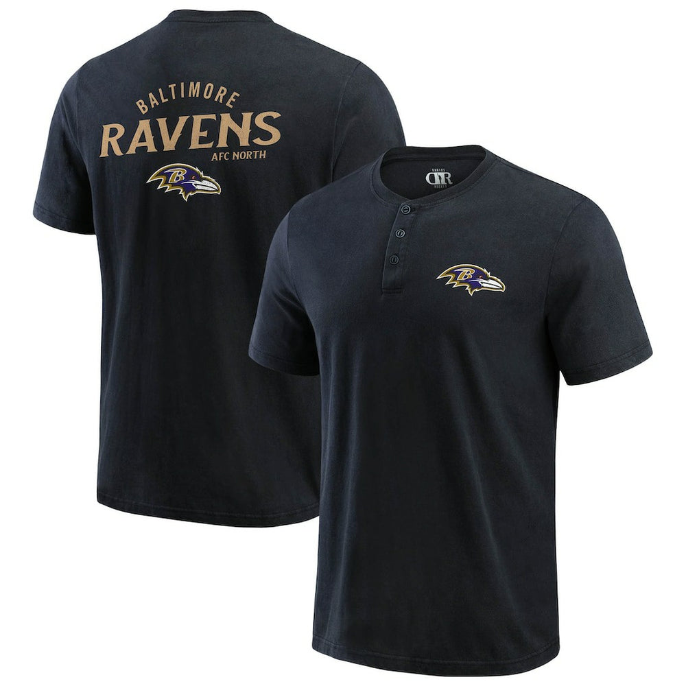 Baltimore Ravens Fanatics Darius Rucker Collection Washed Henley T-Shirt