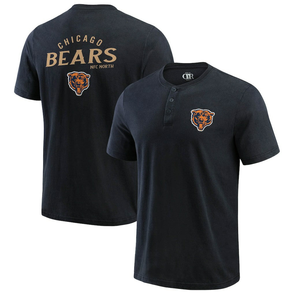 Chicago Bears Fanatics Darius Rucker Collection Washed Henley T-Shirt