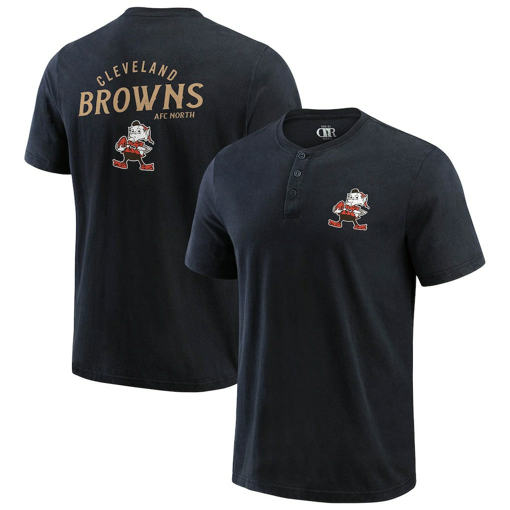 Cleveland Browns Fanatics Darius Rucker Collection Washed Henley T-Shirt