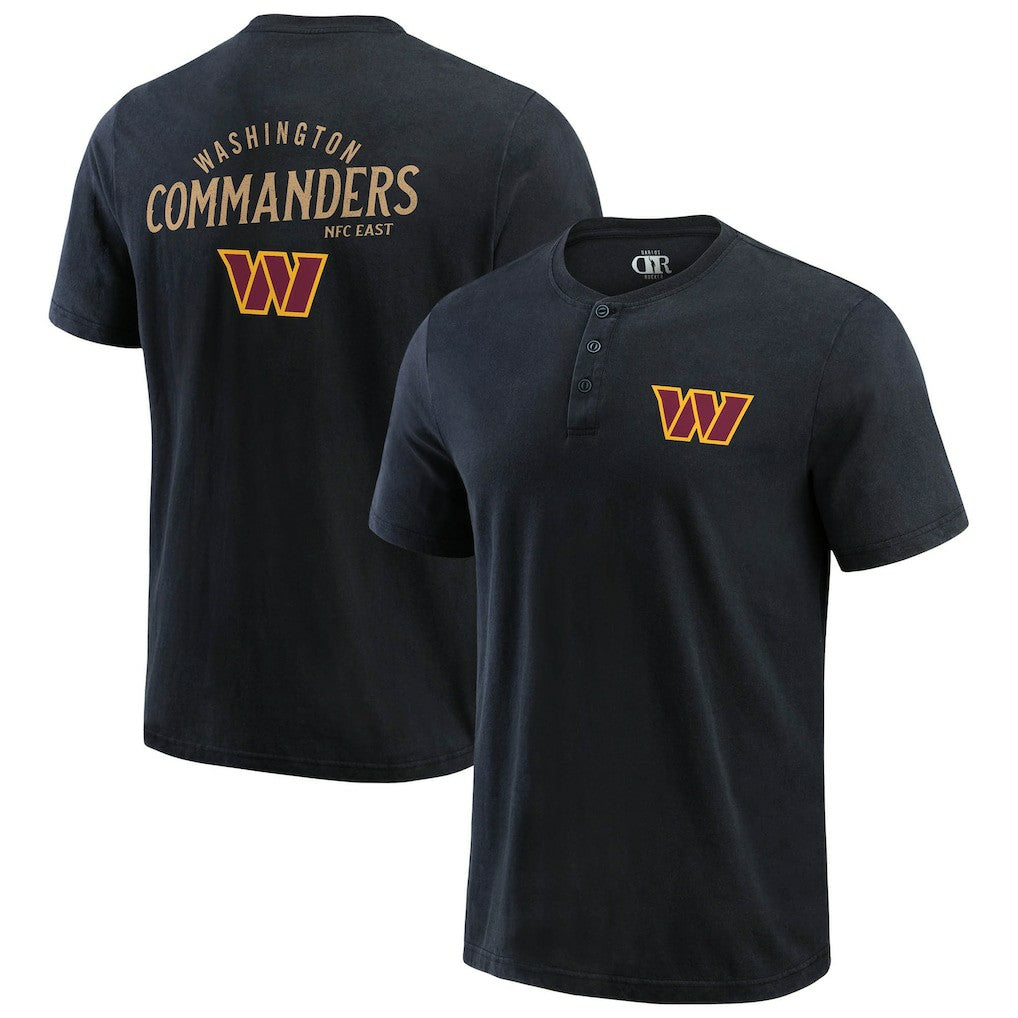 Washington Commanders Fanatics Darius Rucker Collection Washed Henley T-Shirt