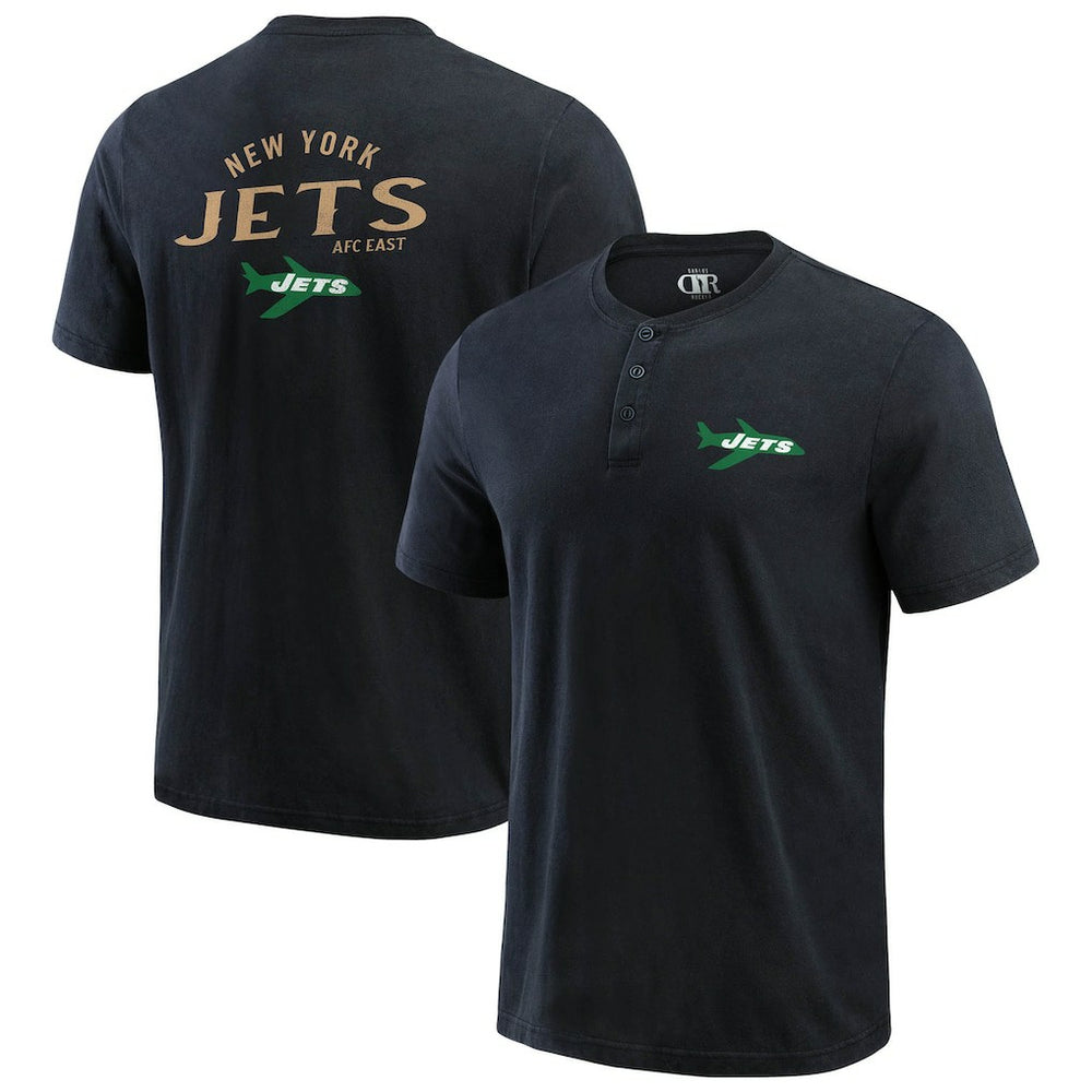 New York Jets Fanatics Darius Rucker Collection Washed Henley T-Shirt