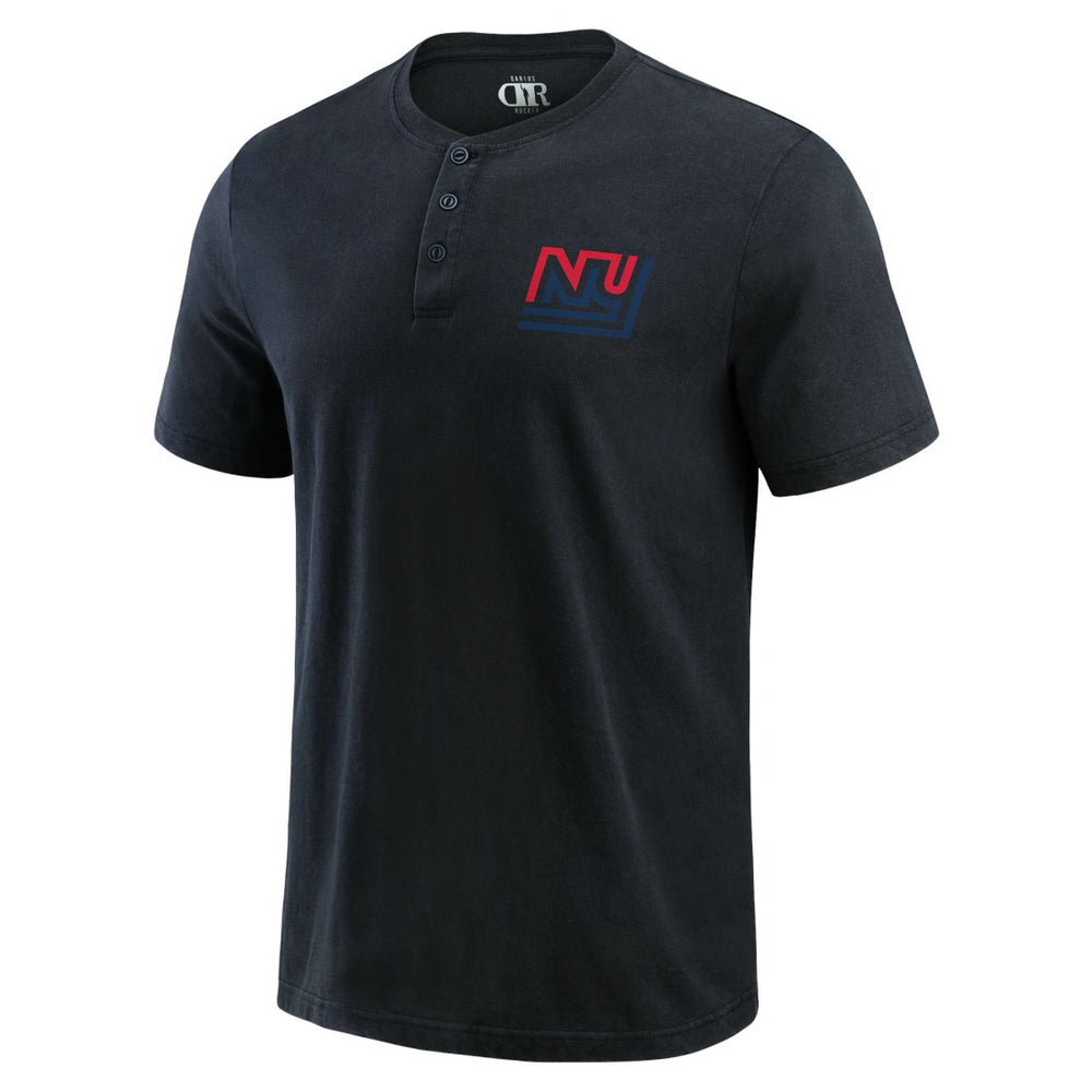 New York Giants Fanatics Darius Rucker Collection Washed Henley T-Shirt