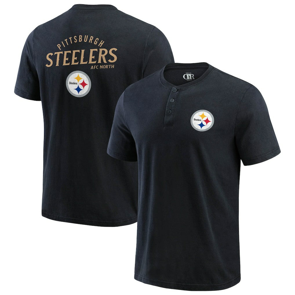 Pittsburgh Steelers Fanatics Darius Rucker Collection Washed Henley T-Shirt