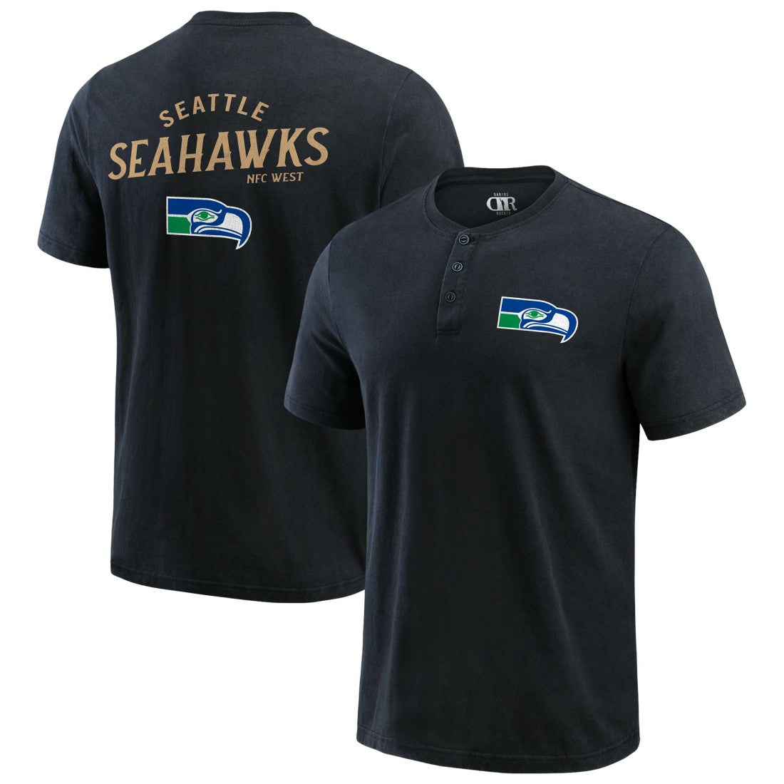 Seattle Seahawks Fanatics Darius Rucker Collection Washed Henley T-Shirt
