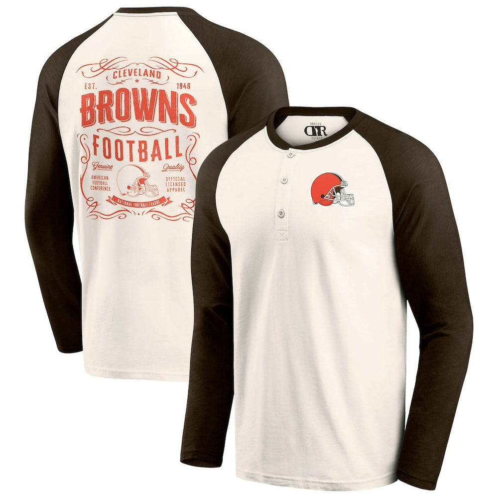 Cleveland Browns Fanatics Darius Rucker Collection Raglan Henley T-Shirt