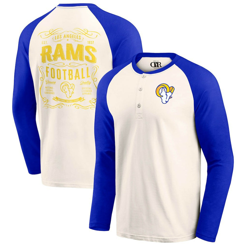 Los Angeles Rams Fanatics Darius Rucker Collection Raglan Henley T-Shirt