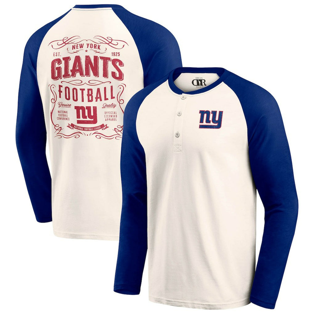 New York Giants Fanatics Darius Rucker Collection Raglan Henley T-Shirt