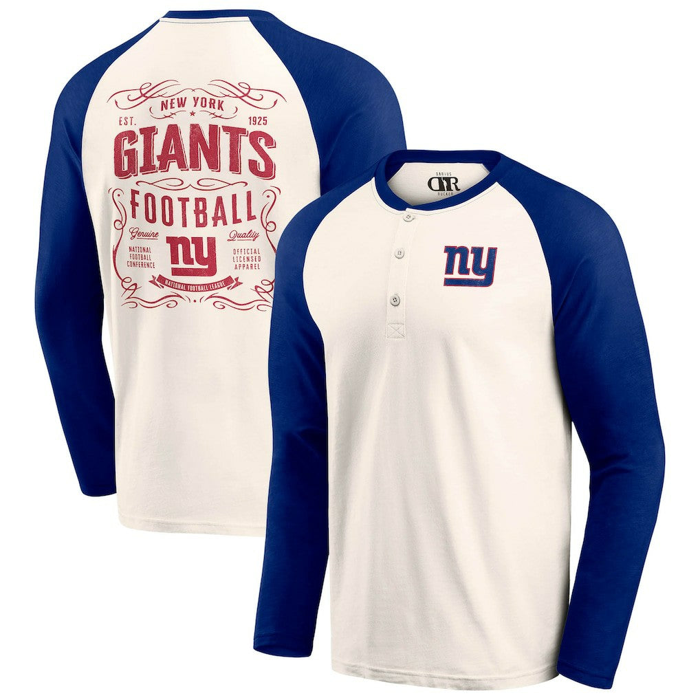 New York Giants Fanatics Darius Rucker Collection Raglan Henley T-Shirt