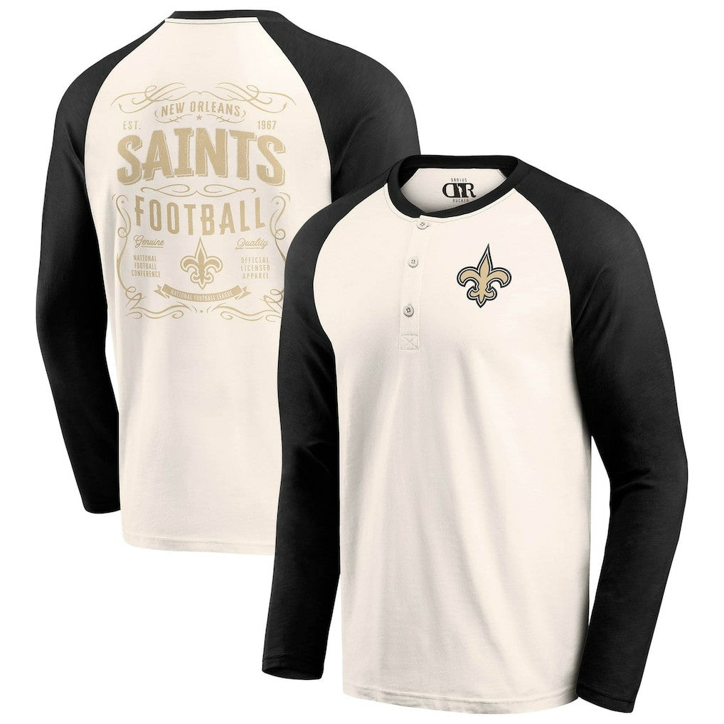 New Orleans Saints Fanatics Darius Rucker Collection Raglan Henley T-Shirt