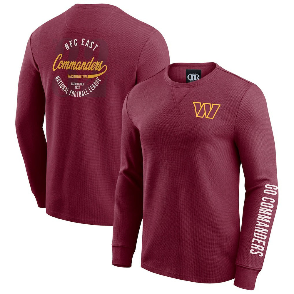 Washington Commanders Fanatics Darius Rucker Collection Washed Waffle-Knit Long Sleeve T-Shirt