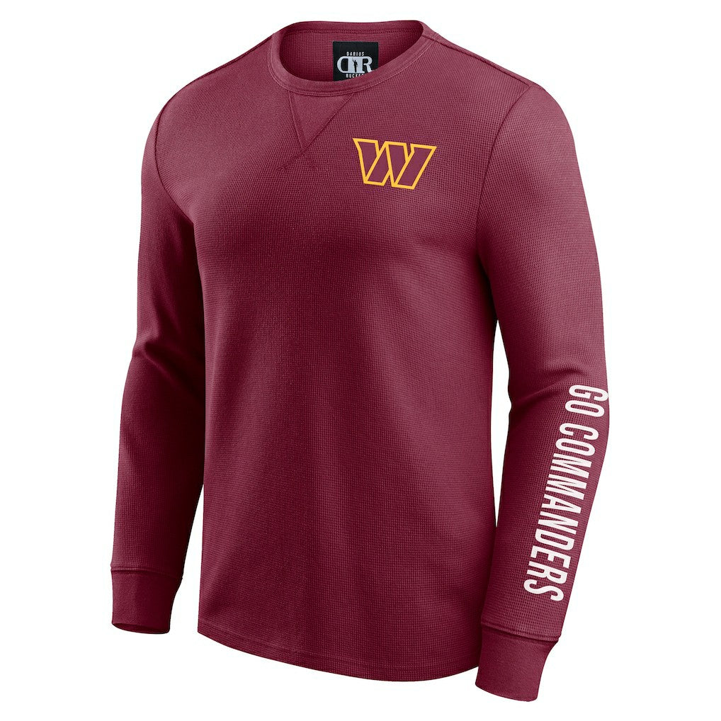 Washington Commanders Fanatics Darius Rucker Collection Washed Waffle-Knit Long Sleeve T-Shirt
