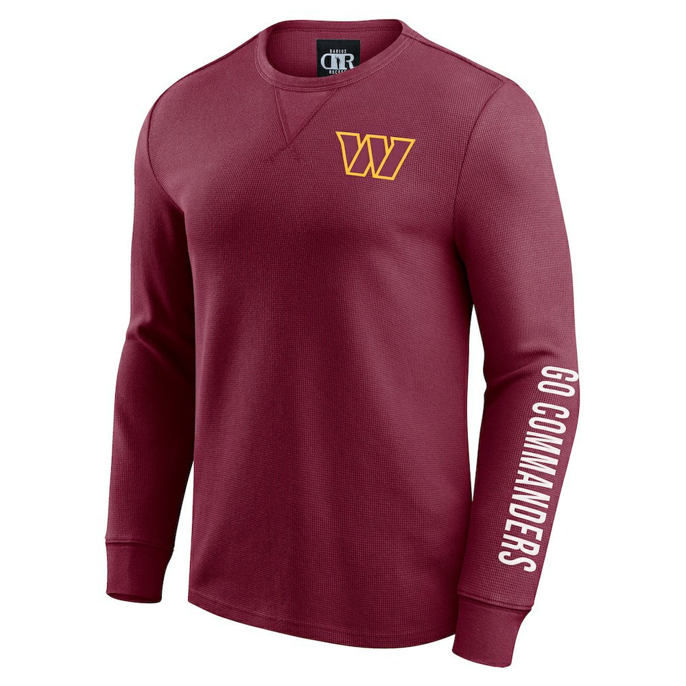 Washington Commanders Fanatics Darius Rucker Collection Washed Waffle-Knit Long Sleeve T-Shirt