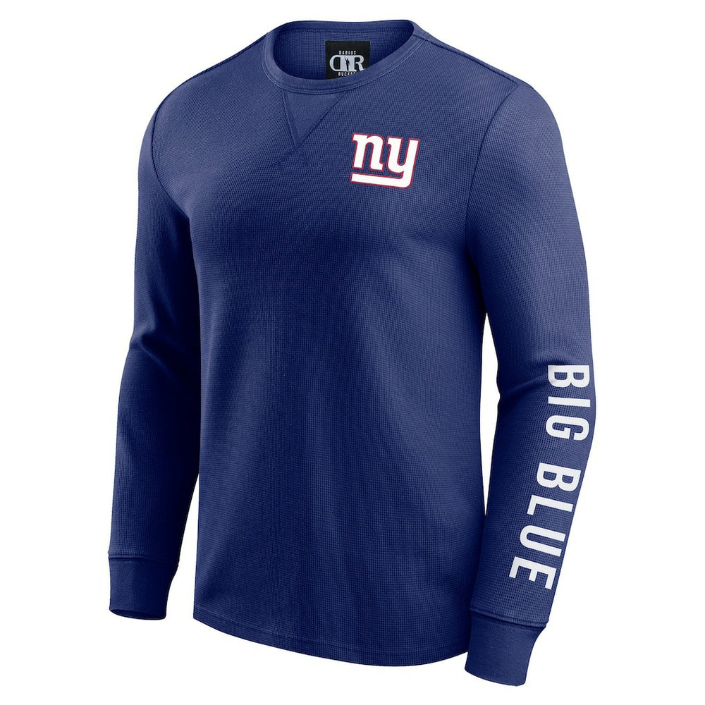 New York Giants Fanatics Darius Rucker Collection Washed Waffle-Knit Long Sleeve T-Shirt