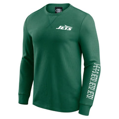 New York Jets Fanatics Darius Rucker Collection Washed Waffle-Knit Long Sleeve T-Shirt