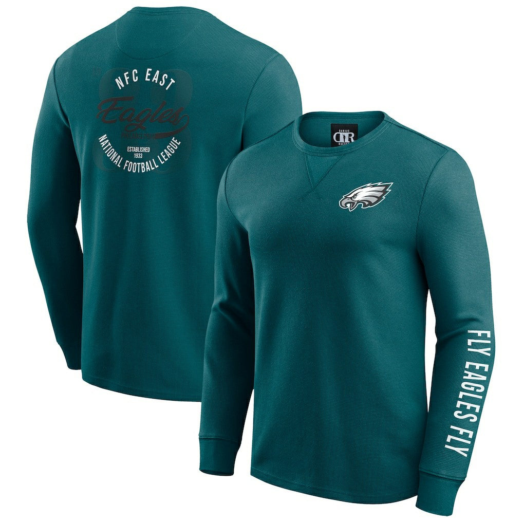 Philadelphia Eagles Fanatics Darius Rucker Collection Washed Waffle-Knit Long Sleeve T-Shirt