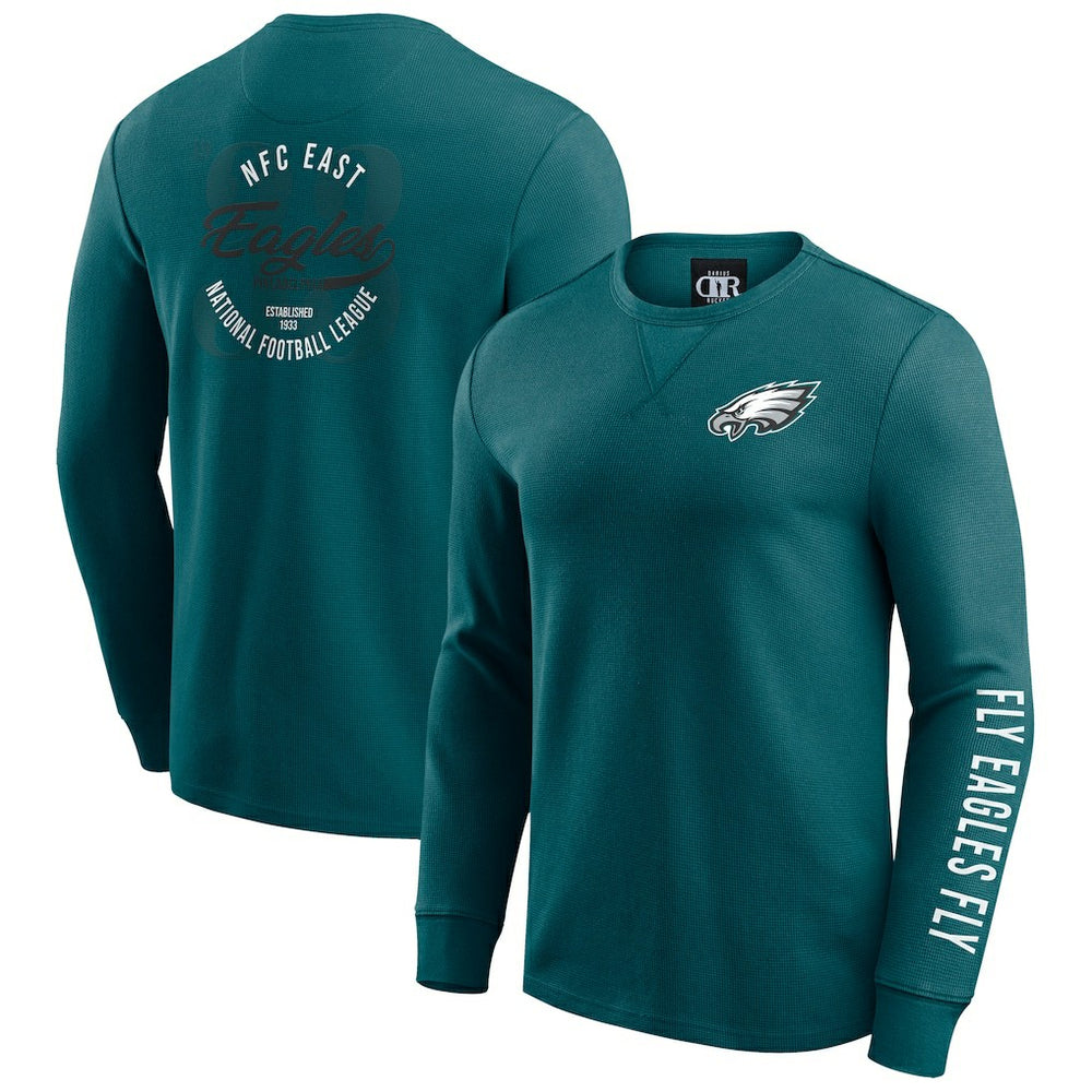 Philadelphia Eagles Fanatics Darius Rucker Collection Washed Waffle-Knit Long Sleeve T-Shirt
