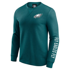 Philadelphia Eagles Fanatics Darius Rucker Collection Washed Waffle-Knit Long Sleeve T-Shirt
