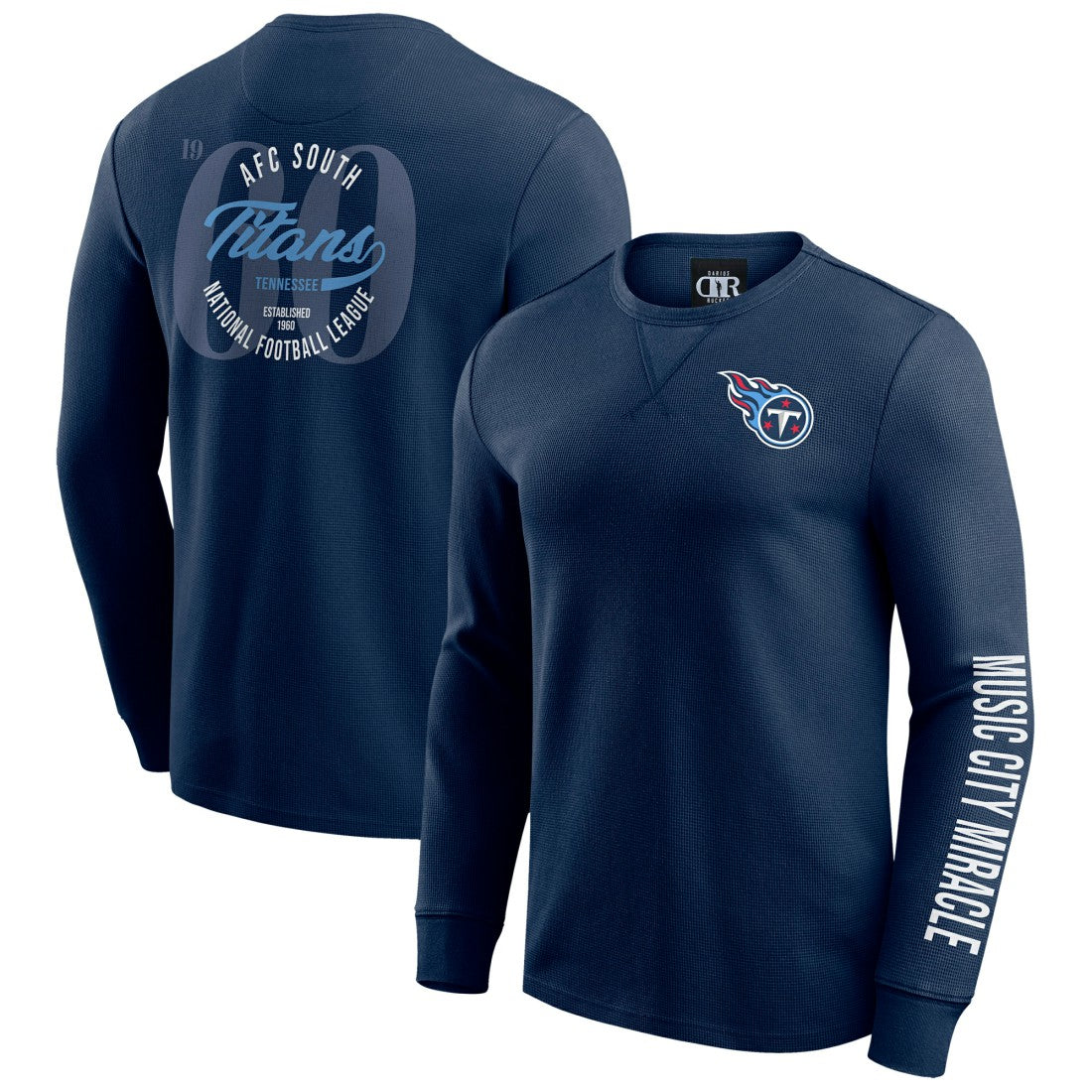 Tennessee Titans Fanatics Darius Rucker Collection Washed Waffle-Knit Long Sleeve T-Shirt