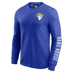 Los Angeles Rams Fanatics Darius Rucker Collection Washed Waffle-Knit Long Sleeve T-Shirt