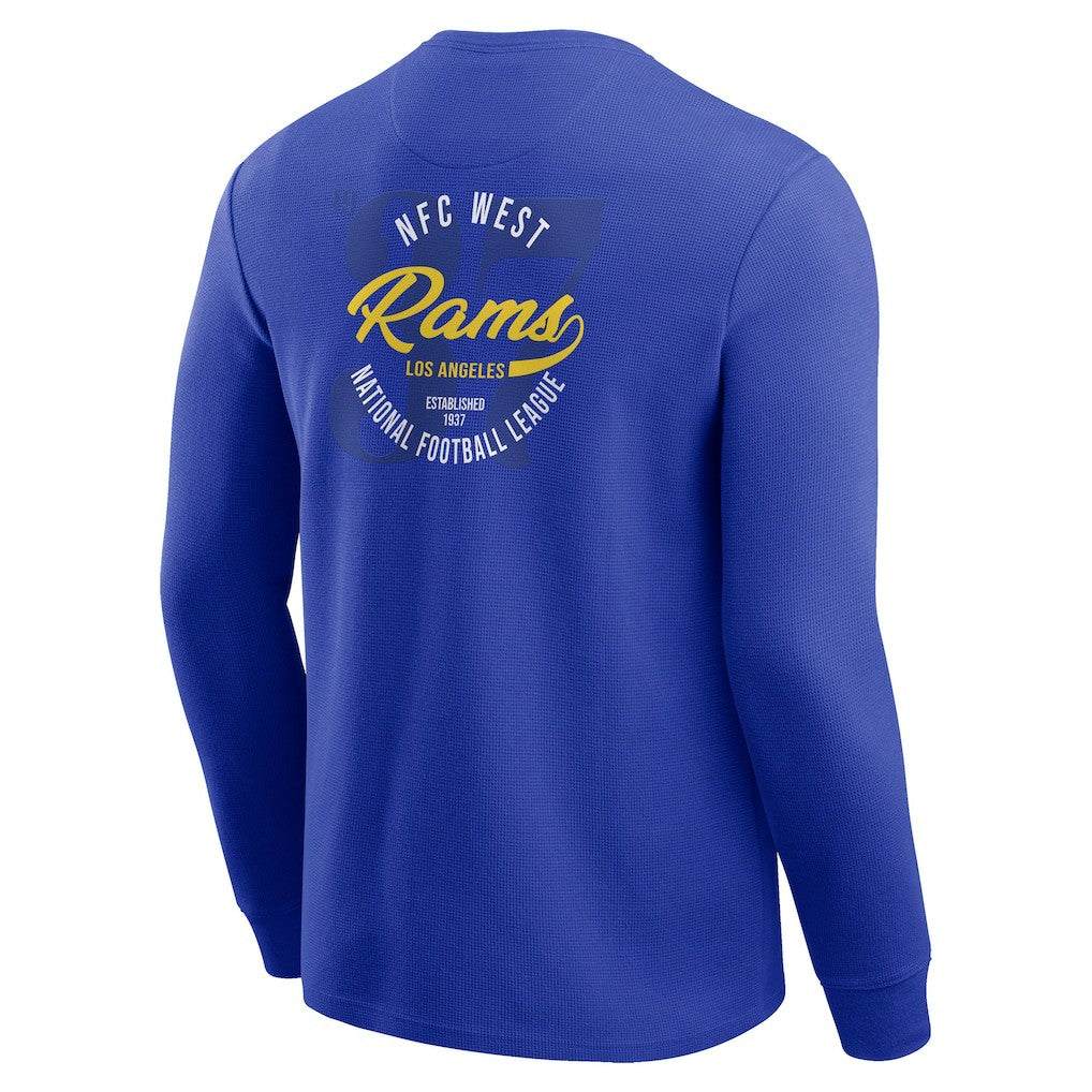 Los Angeles Rams Fanatics Darius Rucker Collection Washed Waffle-Knit Long Sleeve T-Shirt