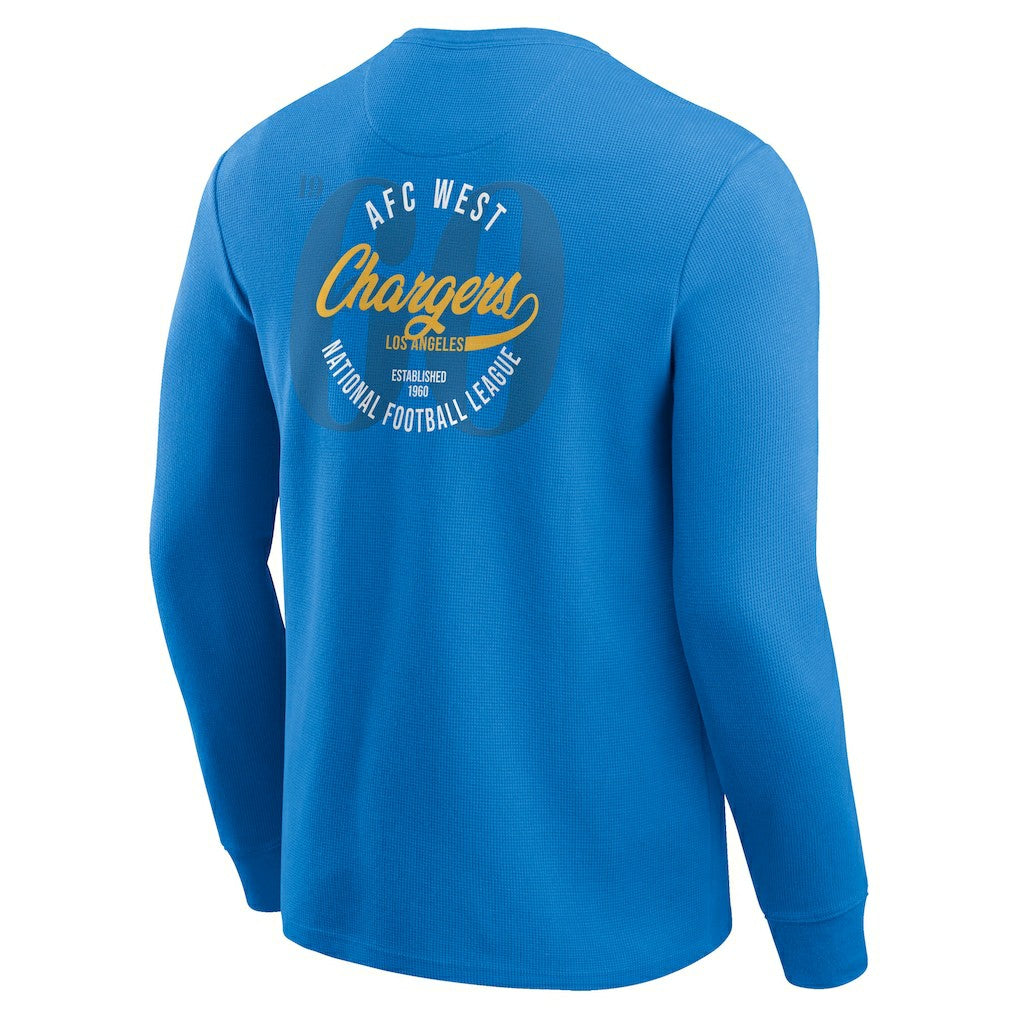 Los Angeles Chargers Fanatics Darius Rucker Collection Washed Waffle-Knit Long Sleeve T-Shirt