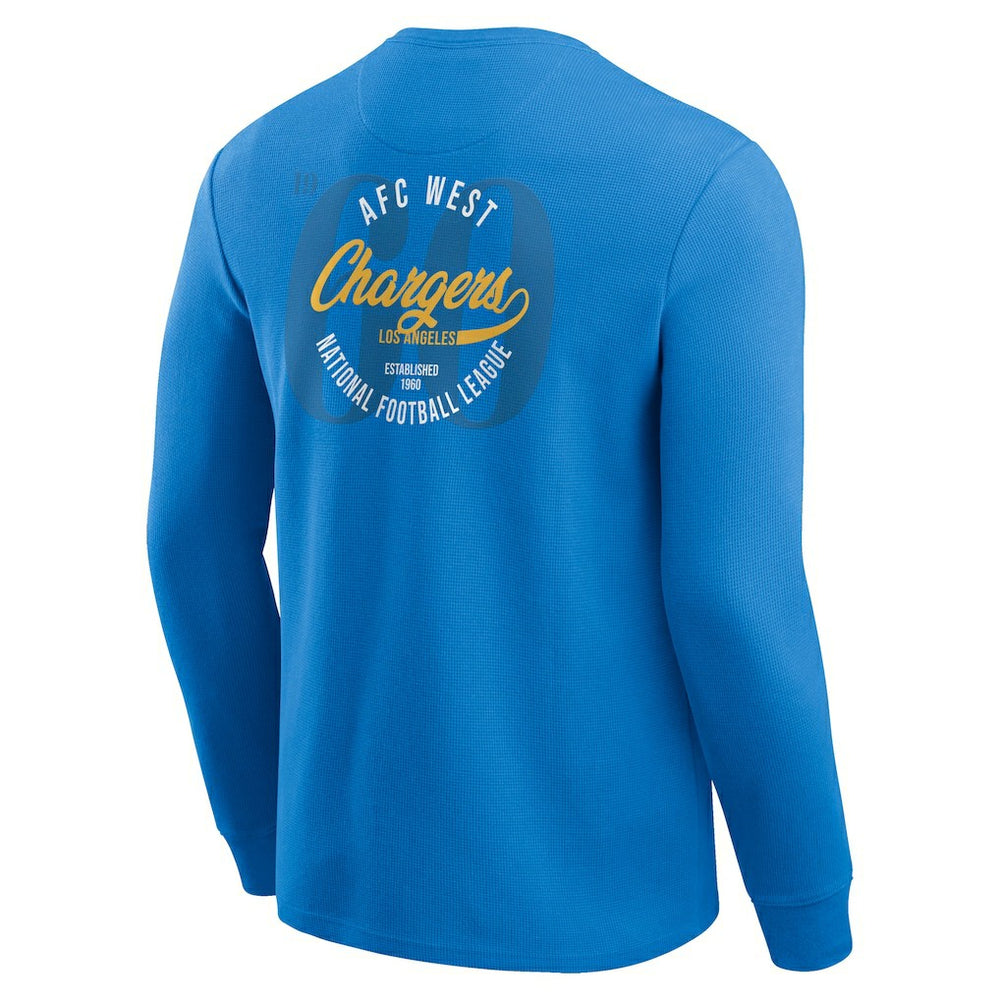 Los Angeles Chargers Fanatics Darius Rucker Collection Washed Waffle-Knit Long Sleeve T-Shirt