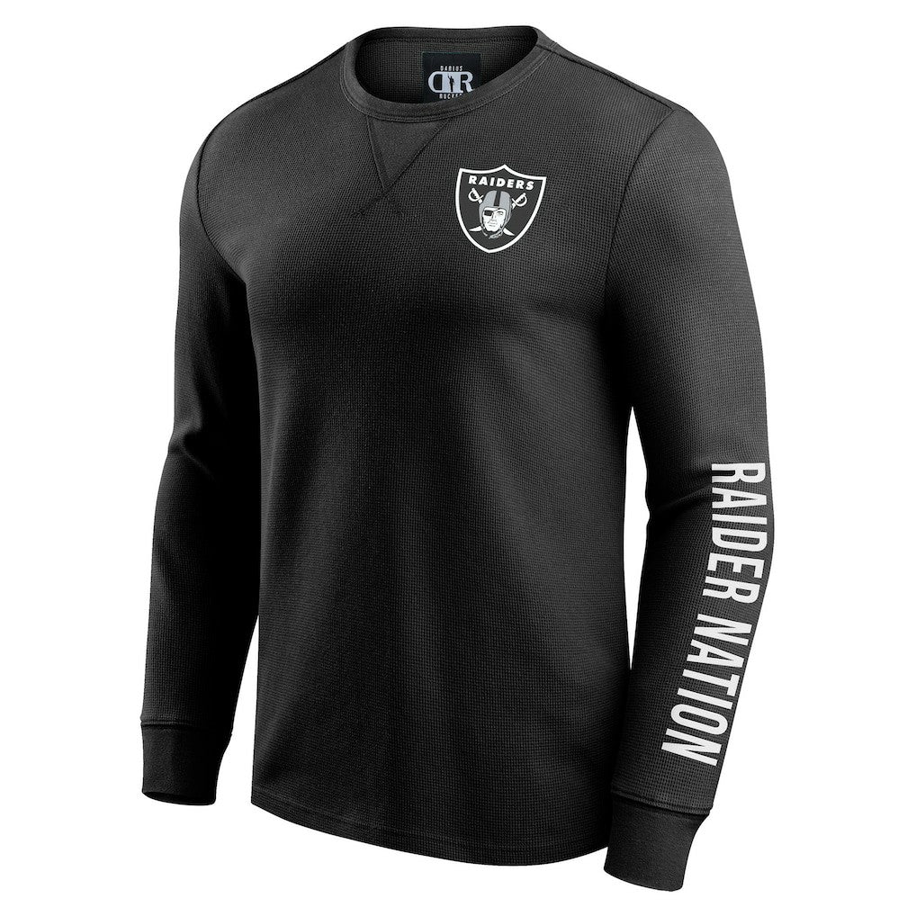 Las Vegas Raiders Fanatics Darius Rucker Collection Washed Waffle-Knit Long Sleeve T-Shirt