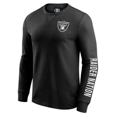 Las Vegas Raiders Fanatics Darius Rucker Collection Washed Waffle-Knit Long Sleeve T-Shirt
