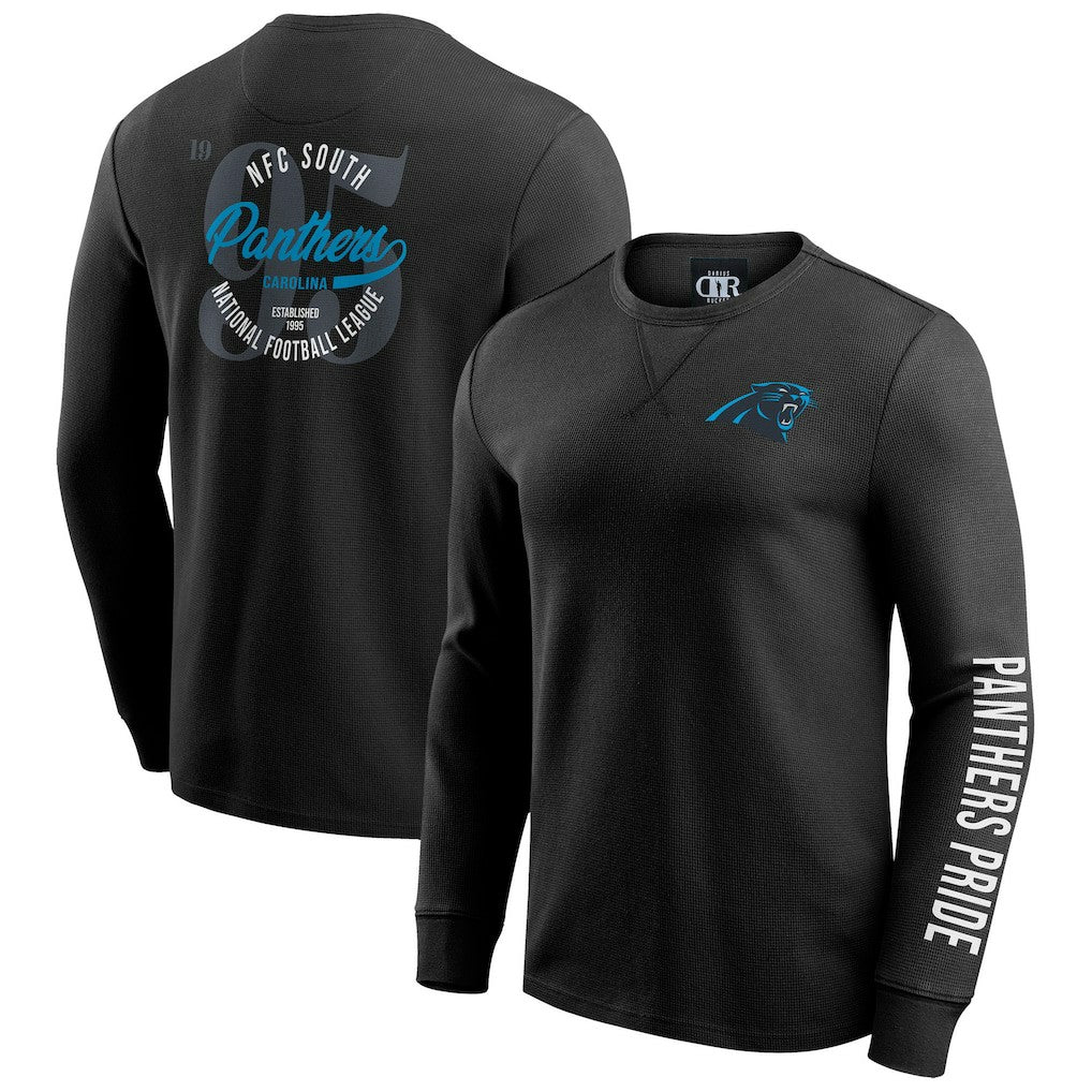 Carolina Panthers Fanatics Darius Rucker Collection Washed Waffle-Knit Long Sleeve T-Shirt